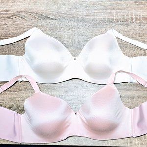 (2) NWOT BALI Full Coverage underwire bras 42C White and Blush Pink